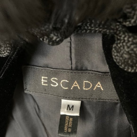 Rare vintage ESCADA COUTURE velvet overcoat cape with mink fur collar - Picture 3 of 4